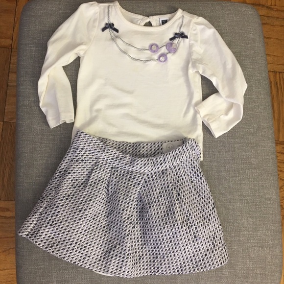 Janie and Jack matching top w/ necklace & skirt